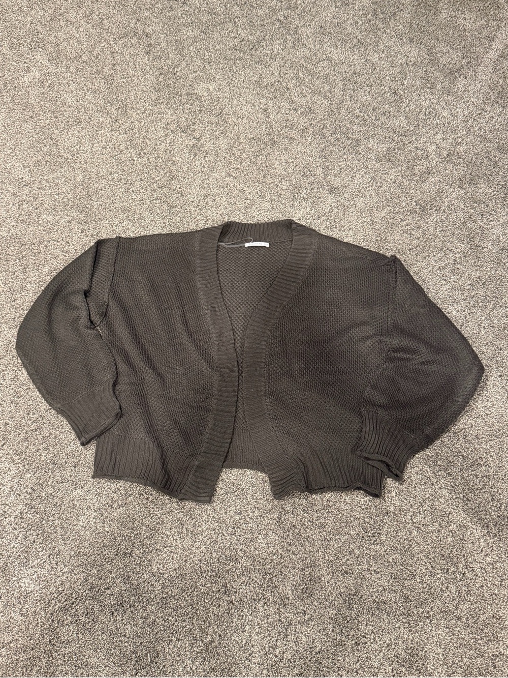 Staccato Relaxes Short Open-Front Women's Cardigan Sweater - Dark Gray size XL